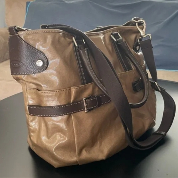 Tod's Handbags - Tod's Tote/Crossbody, Tan/Brown Coated Canvas/Leather, Shoulder Bag